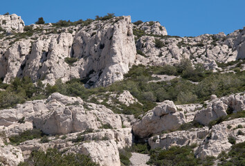 Coastal environments from the Mediterranean coast. Shot during 3 days of hiking in the Calanques, south of France, close to Marseille.