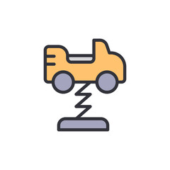 Cartoon Styled Spring Rider Representing Childhood Amusement And Joy