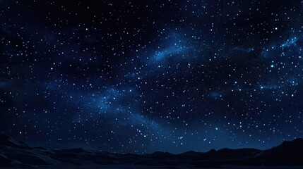 Fototapeta premium Clear Night Sky with Glittering Stars and Milky Way in a Serene Wilderness Setting