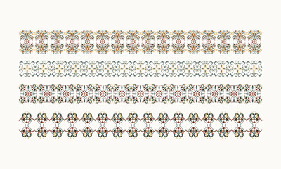 Soft Vintage Ethnic Border Set – Seamless Decorative Pastel Trims