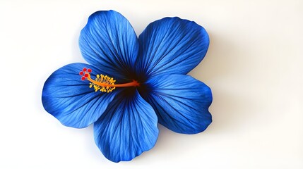 Realistic Photograph of the Cutest Blue Hibiscus Flower Blossom
