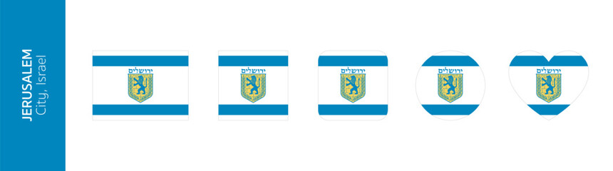 Flag of Jerusalem city, Israel