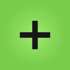 Obraz premium Simple black plus sign on lime green background