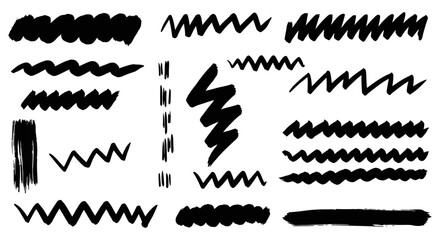Obraz premium Abstract black brushstroke patterns on white background vector illustration