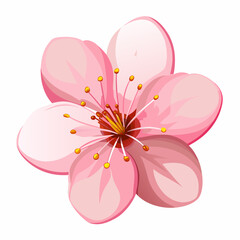 Photorealistic Vector of Pink Cherry Blossom Isolated on White Background – Botanical Illustration, Spring Flower Art, Nature Decor, Sakura Design, Floral Clipart, Elegant Blossom Graphic
