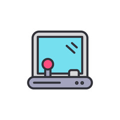 Retro Style Console For Arcade Gaming With Joystick Illustration