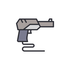 Stylized Illustration Of A Futuristic Raygun With Transparent Background