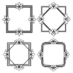 Joyful Decorative Sunflower Floral Frames Set Collection
