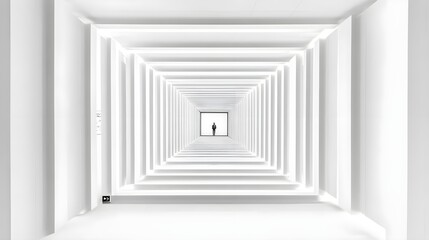 Vertical Spiral Tunnel Made of White Metal with Minimalist Design