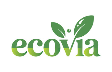 Ecovia Logo Featuring Green Leaves and Text