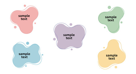 Colorful abstract shapes with sample text on white background vector illustration