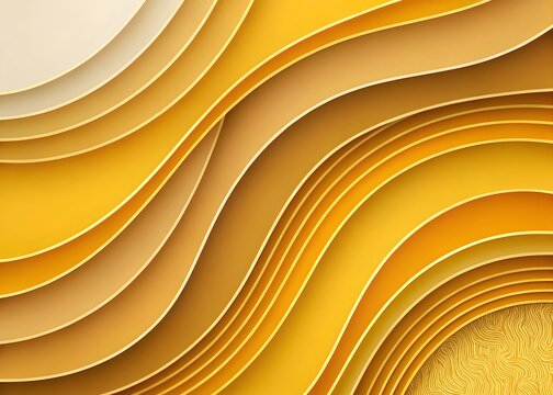 Abstract golden waves layered paper design
