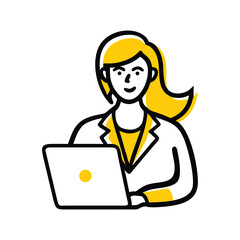 female doctor with laptop