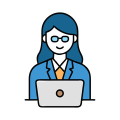 business woman with laptop