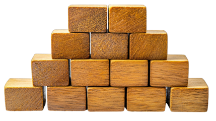 Pyramid of wooden blocks
