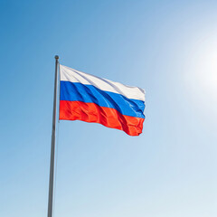 drapeau russe sous un ciel bleu