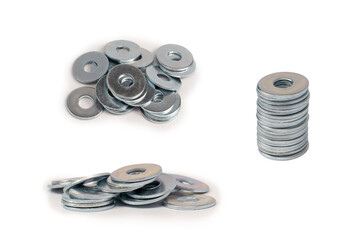 Metal washer isolated on a white background.