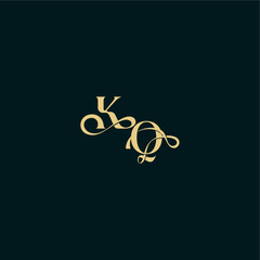 wedding logo initial bold concept design letter elegant and curvy style monogram KQ