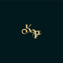 wedding logo initial bold concept design letter elegant and curvy style monogram KP