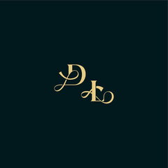 wedding logo initial DL elegant and curvy style monogram bold concept design letter