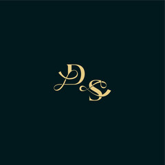 wedding logo initial DS elegant and curvy style monogram bold concept design letter