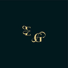 wedding logo initial EG elegant and curvy style monogram bold concept design letter