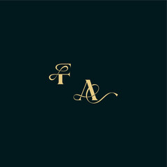 wedding logo initial FA elegant and curvy style monogram bold concept design letter