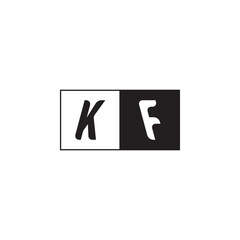 Initial Alphabet Vector Monogram Logo Design Alphabet Unique Simple Bold KF