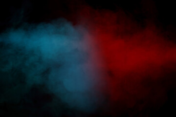 Blue and yellow steam on a black background.