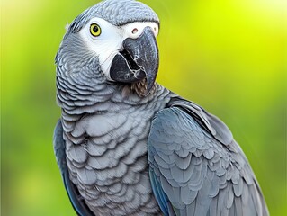 Obraz premium Grey African Parrot in Close-Up