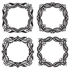 Decorative Floral Frames Set Collection - Hand Drawn with Care for Authenticity
