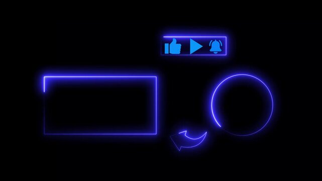 Neon social Lower thirds with Alpha Channel Make your YouTube channel promotion nice and clear.