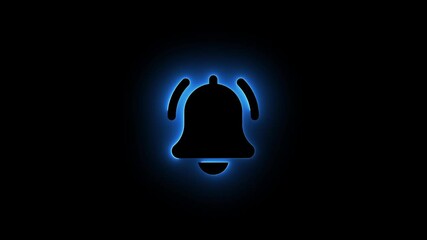 Animated white bell icon on a black background perfect for notifications reminders alerts or other various message prompts.