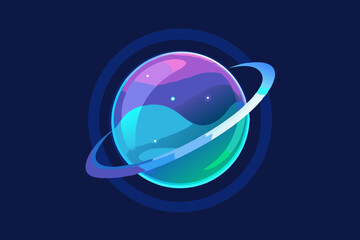 planetary ring neon effect © MI DESIGN