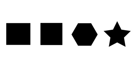 set of black and white icon shapes