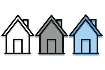 Flat House Icon &ndash; Real Estate and Home Design Symbol