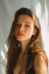 Naklejka premium Close-up portrait of a young woman (1)