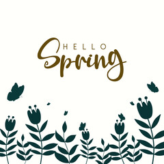 hello spring vector background.it is suitable for card, banner, or poster