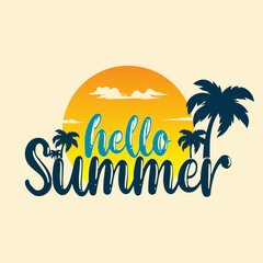 summer vector illustration background. it is suitable for card, banner, or poster
