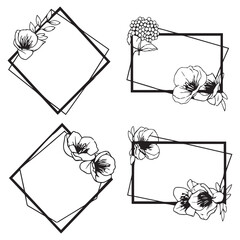 Decorative Floral Frames Set Collection - For All Your Event Stationery Needs
