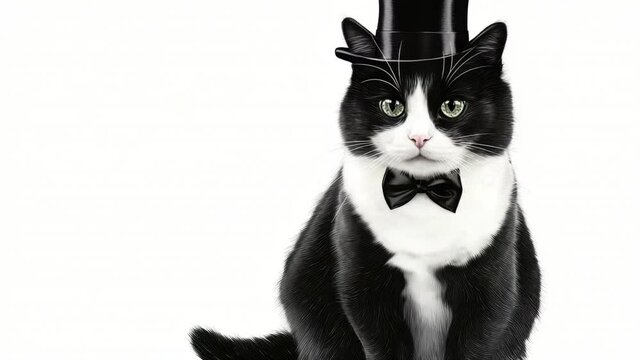 A feline friend dressed to impress in formal attire