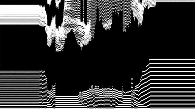 Abstract Grayscale Dither Pattern With Noisy Horizontal Lines For Distorted Trailer Concept