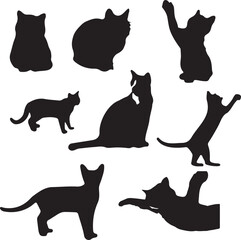 cat action silhouette vector design unique