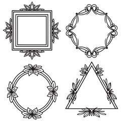 Classic Decorative Floral Frames Set Collection
