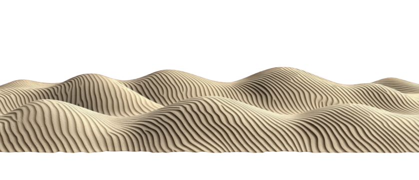 Sandy ripples create dunes on a black backdrop