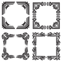 Elegant Decorative Floral Frames Set Collection
