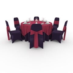3d render Banquet Table and Chair design element Furniture