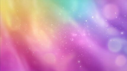 Obraz premium Pastel rainbow background with sparkles suitable for vibrant social media posts, greeting cards, invitations, and colorful presentations or digital designs.