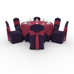 3d render Banquet Table and Chair design element Furniture