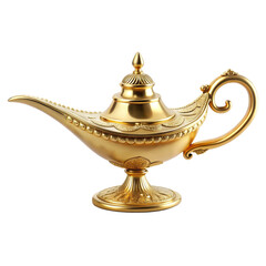 Fototapeta premium Beautiful and realistic Aladin lamp with white background